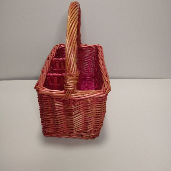 Utensil Caddy Pink Wicker - Picture 3 of 8